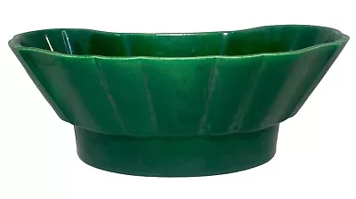 Miramar Of California #175 Planter 1954 Curved Ceramic Pottery Dark Green MCM • $24.99