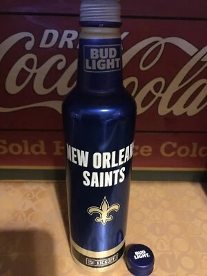$5 • Buy 2020 Bud Light New Orleans Saints NFL KickOff 16oz Aluminum Bottle - EMPTY