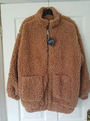 Zaful Forever Young Jacket Size Small Brown Fuzzy • £25