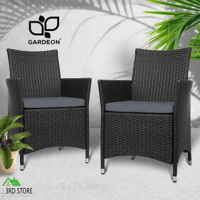 $156.60 • Buy Gardeon Outdoor Dining Chairs Bistro Set Patio Furniture Wicker Garden Cushionx2