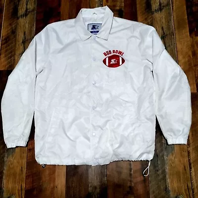 Rare Starter 50th Anniversary Bud Bowl Embroidered White Windbreaker Men's Large • $60