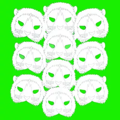 £4.99 • Buy 10 Plain Card Lion Face Masks - Colour In Create Your Own Design - Craft Gift