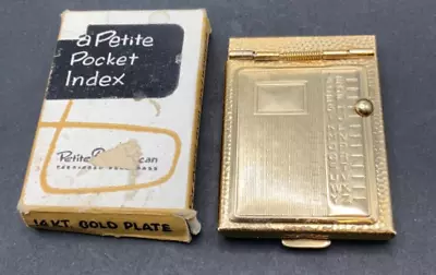 Vtg Unused 14k Gold Plate Petite Pocket Index Address Book Working Order! A-z • $25