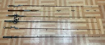 Vintage FISHING POLE LOT Heddon Rod Abu Garcia Reel Fenwick Bronson Surf Decor • $59.99