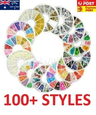 $7.64 • Buy Nail Art 3D Rhinestone, Pearls, Fruits, Christmas, Gems Wheel Nail Deco Nail Art