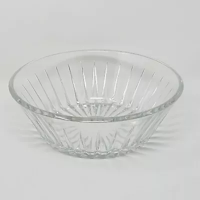 $29.99 • Buy Val St Lambert Balmoral Crystal Clear Glass Serving Fruit Bowl 9  Round  Signed