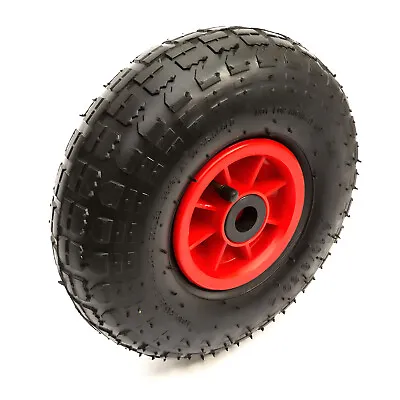 10 Inch 4.10/3.50-4 Jockey Wheel & Pneumatic Tyre Bent Valve 20mm Bore Trailer • £11.99