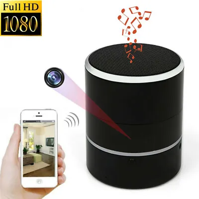 WIFI 1080P PTZ 180° HD Spy Hidden Camera Bluetooth Speakers Video Recorder Cam • $59.99