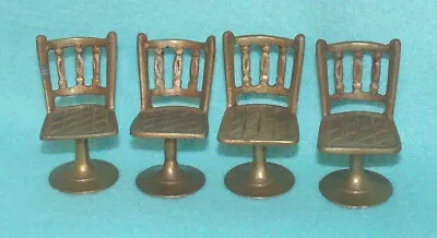 Set Of Four Brass Metal Dollhouse Miniature Chairs • $6.99