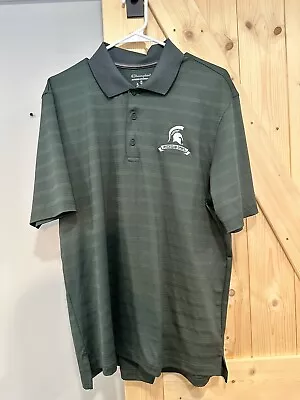 Champion Medium Michigan State MSU Polo Green & White Size M • $27.99