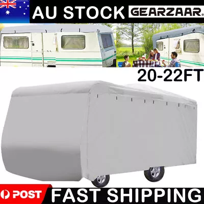 GEARZAAR 20-22ft Caravan Cover Campervan 4 Layer Heavy Duty UV Carry Bag Bvgzmst • $124.89