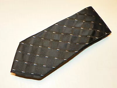 STAFFORD [ GEOMETRIC/BLACK ][ SLIM ] Men's Tie 100% Silk Made In China • $12.99