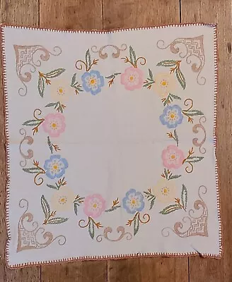 Vintage Handmade Embroidered Floral Tarot Altar Cloth Table Scarf 23  • $29.99