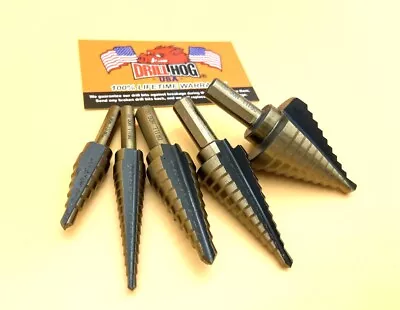 Drill Hog® Step Drill Bit Step Set Drill Bits UNIBIT Moly 5Pc Lifetime Warranty  • $37.99