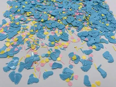 Blue FEET BABY SHOWER  ITS A BOY CONFETTI TABLE SPRINKLES TABLE DECORATIONS  • £1.99