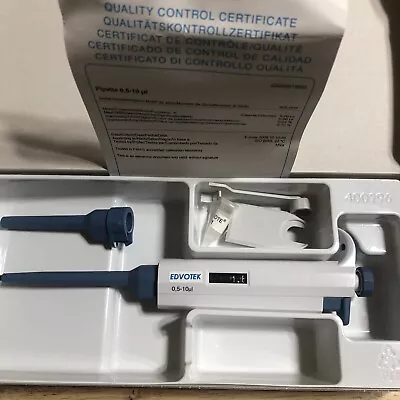 Edvotek Variable Automatic Micropipet/0.5-10 Ul/adjustable Pipettor/brand New • $33