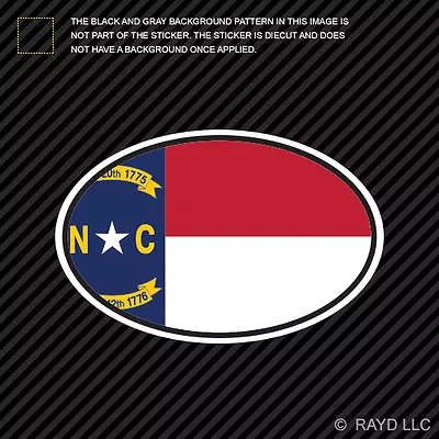 North Carolina State Flag Oval Sticker Die Cut Decal V4 NC • $4.96