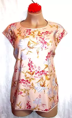 Vince Camuto Blush Pink Sequins Front Floral Print Women's Top Plus Size 1X • $23.99