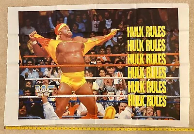 Vintage 1989 WWF WWE Hulk Hogan Banner Flag Poster Wall Hang 30  X 45  New NIP • $99.99