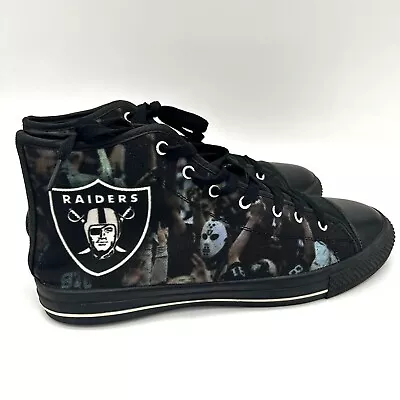 Raiders NFL High Top Sneakers Men's Size 11 Black Jason Friday The 13th • $65