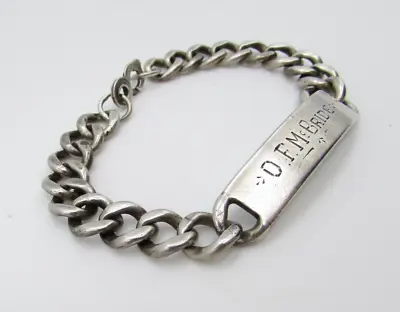 WWII Sterling Mexico Cuban Link Sterling Silver ID Bracelet 47.7g Heavy 9  • $195