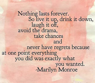 £3.99 • Buy Marilyn Monroe Nothing Lasts Forever Classic Print Poster Wall Art Picture A4 +