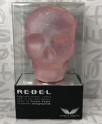 Tangle Angel Pro. REBEL Pink Chrome Detangling Hairbrush Demon Skull Brush 11cm • £17.99