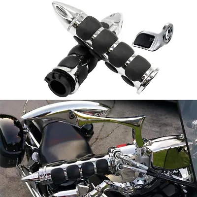 1  Chrome Throttle Hand Grips For Yamaha Virago XV 250 500 535 700 750 920 1100 • $22.05