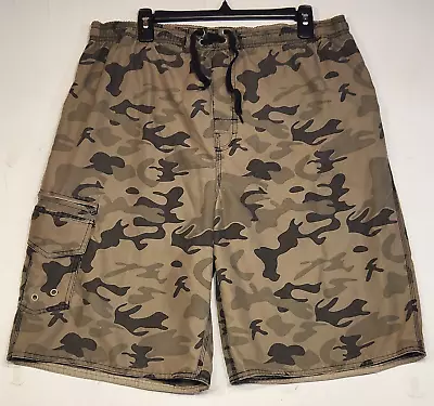 Burnside Camo Camouflage Swim Trunks Men's Size L Board Shorts • $9.99