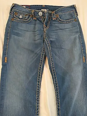 True Religion Billy Super T Low Rise Straight Flap Pockets Jeans Women's 29x30 • $25