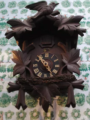 Vintage Cuckoo Clock Jahresuhrenfabrik 50 7-54 Schatz 8 Day Parts Only • $20