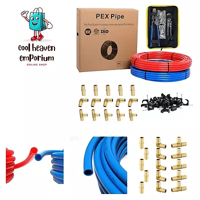 1/2 Inch 2 X 100 Ft 200 Ft Pex-b Pipe/Tubing Brass Pex Fittings Crimping To... • $186.99