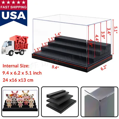 Acrylic Display Case 9.8 L Clear UV Plastic Box Dustproof Toys Protection 4 Step • $21.99