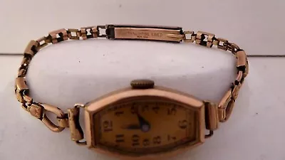 Handley Gold Filled Swiss 9 Ct Silver Lined Band Ladies Dress Watch Estate Lot • $125