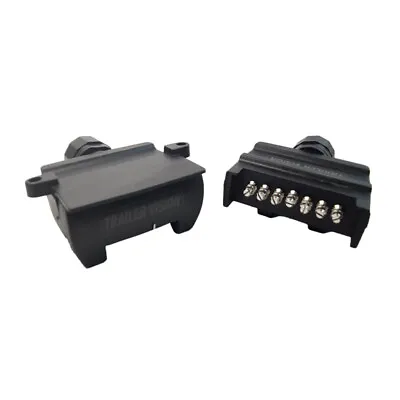 Trailer Vision 7 Pin Flat Male Plug & 7 Pin Female Socket With Terminal Springs • $22