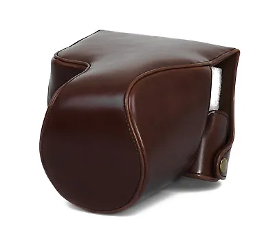 Camera Bag Case For Panasonic Lumix FZ1000 Faux Leather Bag Coffee CC1183b • £25.83