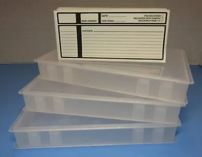 Lot Of 3 *VHS* Video Tape Clear Plastic Clam Shell Storage Cases W/ Labels • $5.95
