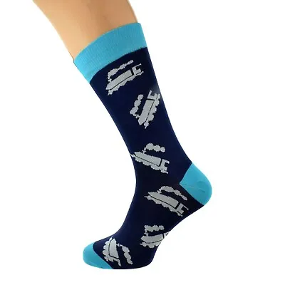 Mad About Trains Train Spotting Woven Design Mens Socks X6HL007 • £5.49