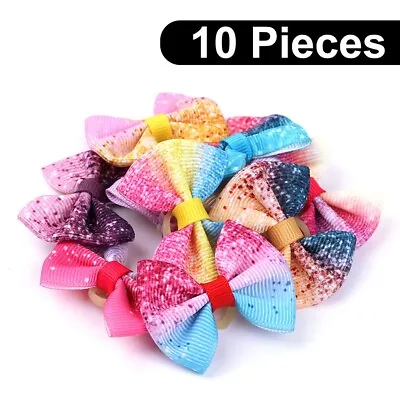 10x Lot Dog Puppy Pet Hair Bow Rubber For Yorkie Maltese Cat Toy Teacup Yorkie • $3.99