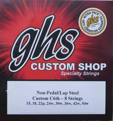 GHS Lap Steel Guitar Strings C6th - 8 Strings With Nitro-Pack - 2 Pack • $21.99