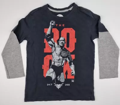 WWE The Rock 24/7 365 Black Youth T-Shirt Size 7 2015 Wrestling Shirt • $15