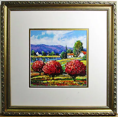 Mark BRAVER Original Serigraph Blue Mountains Signed #d Framed Colorful • $79.95