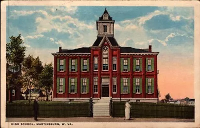 Antique Postcard High School Martinsburg WV  1917 • $3