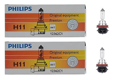 2x GERMANY Philips H11 High Quality Vision Halogen Light Bulb Lamp Low High Beam • $21.98