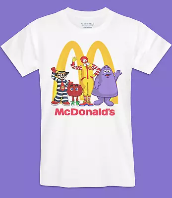 RETRO TEES Men's McDonalds Ronald & Gang T Shirt S M L XL XXL Junk Food Fun Top • £17.99