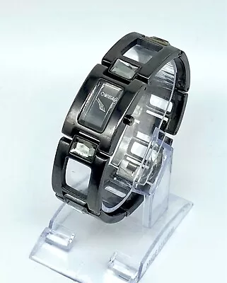 £12.99 • Buy Morgan Gunmetal Ladies Quartz Watch - New Battery - Chunky Square Link Bracelet