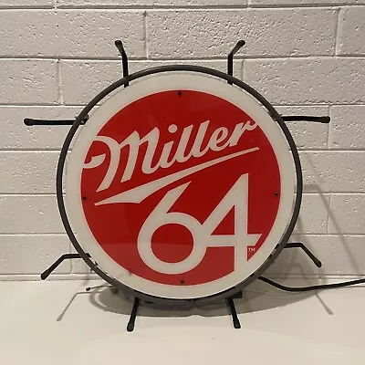 Miller 64 Beer 24 X24  Neon Sign Lamp Light Hanging Nightlight Decor Glass • $183.20