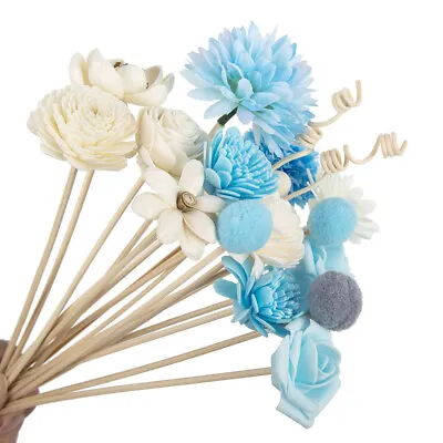 $7.99 • Buy 19 Pcs Artificial Blue Flower Rattan Reed Sticks Fragrance Diffuser Replacement