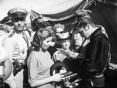 Elvis Presley Signs Autographs For Adoring Fans After Performing - 1956 Photo • $9