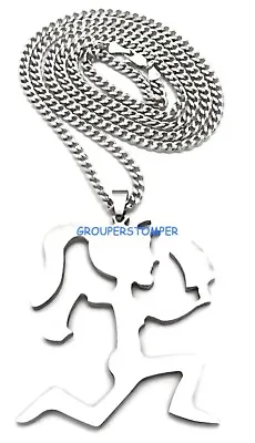 $19.99 • Buy Juggalette Necklace New Pendant With Cuban Style Chain Girl Insane